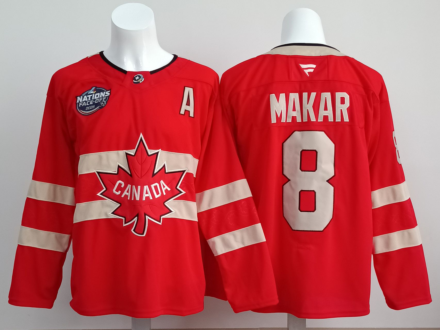 Men Canada #8 Makar Red 2025 Fanatics Home Premium NHL Jersey style 1